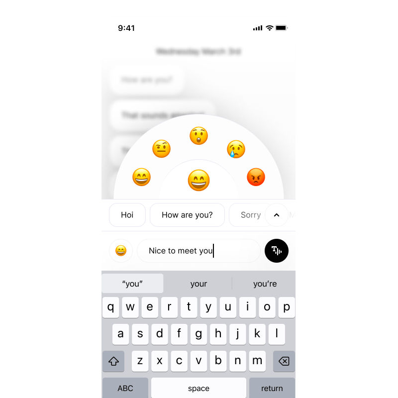 Prompt for text to speech AI app