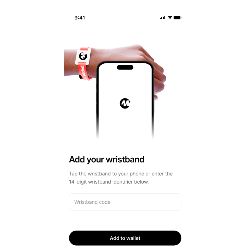 Wristband linking in Woov