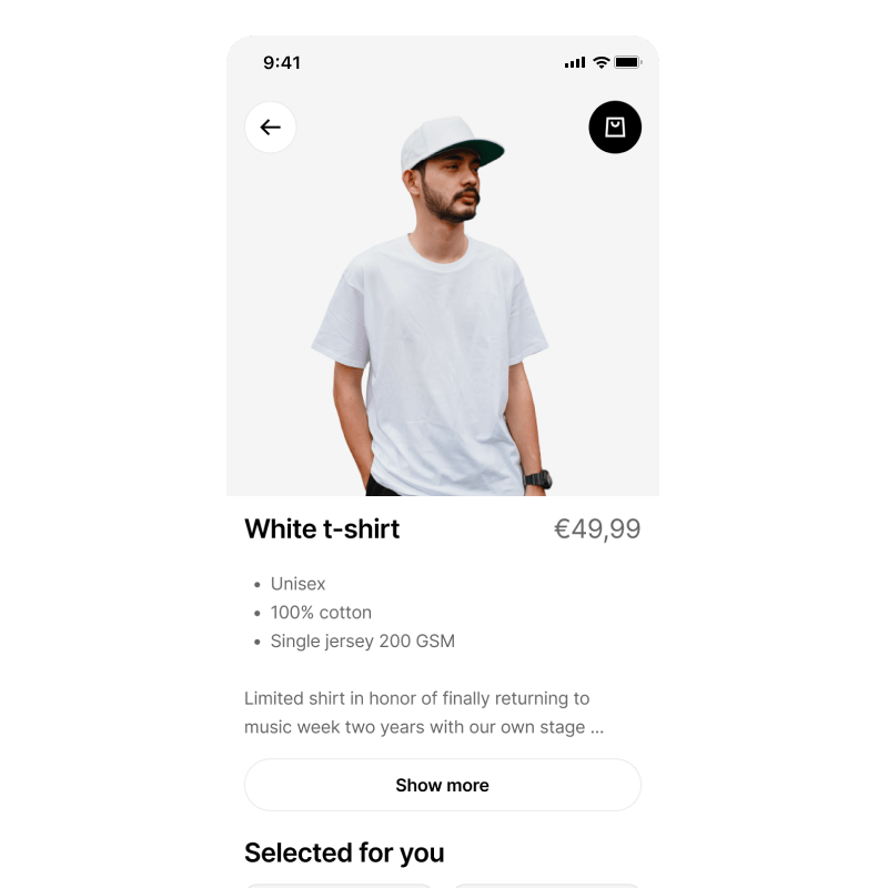 Item view in Woov store