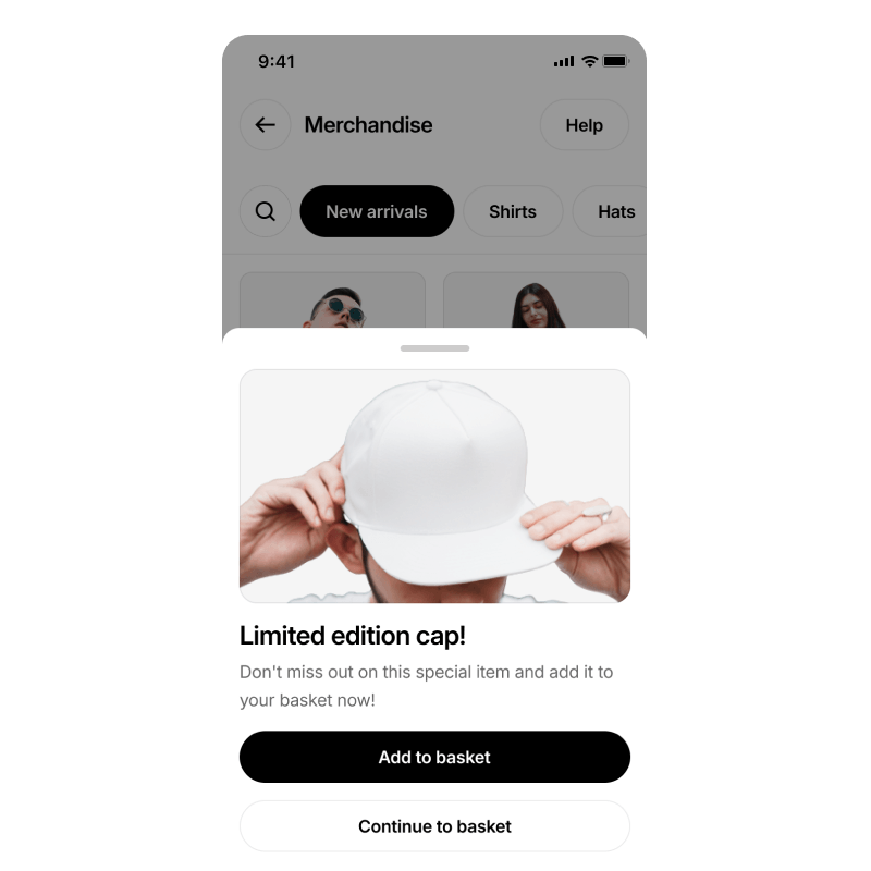 Up-sell in Woov store